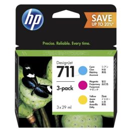 Cartouches d'origine P2V32A / 711 HP - multipack 3 couleurs : cyan, magenta, jaune